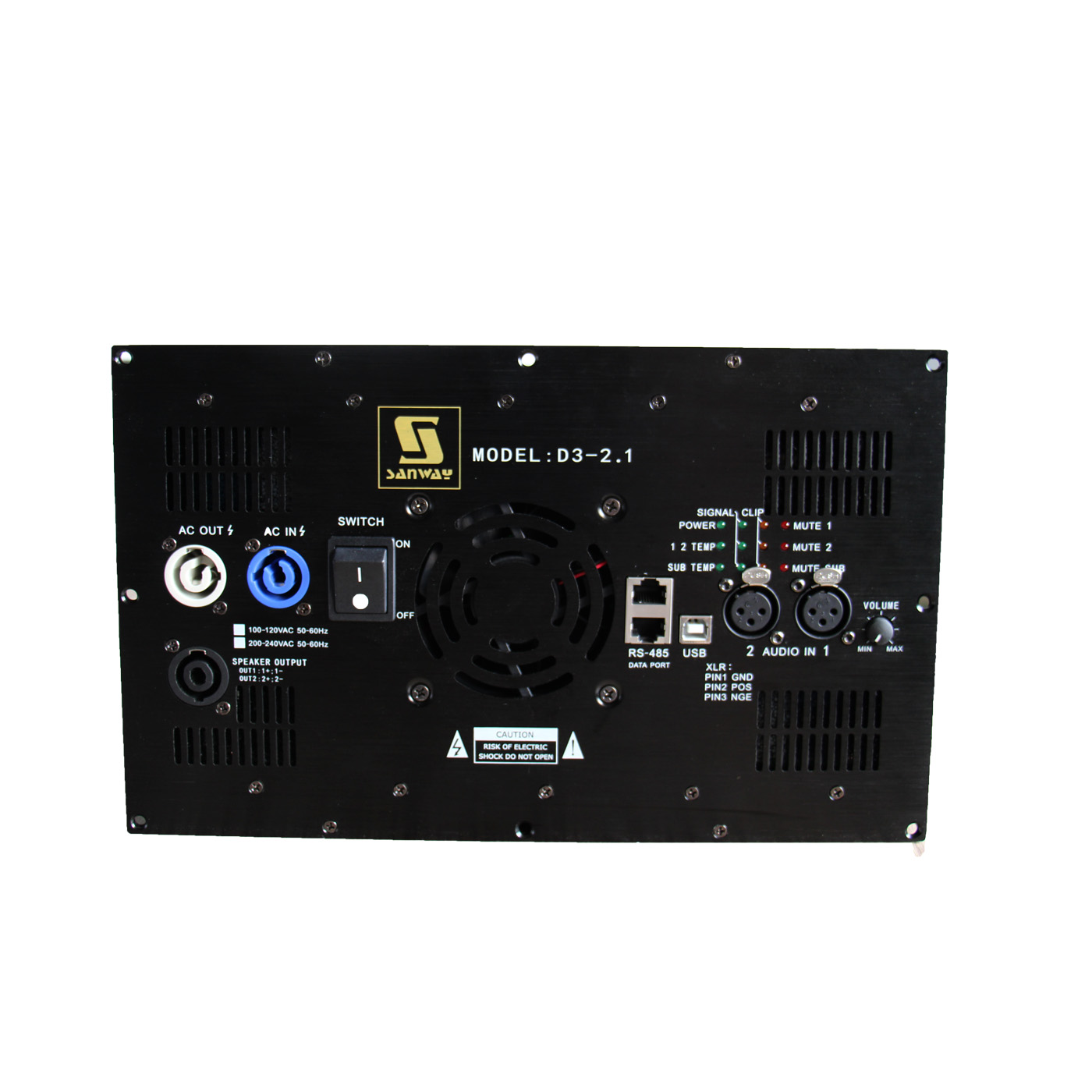 D3-2.1 Stereo Plate Amplifier with DSP for 2.1 channel Home Theater System