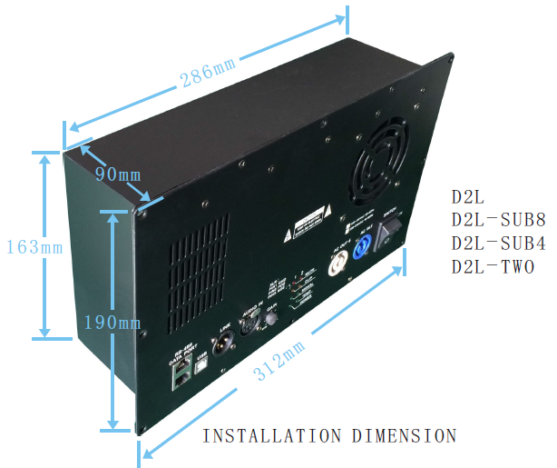 D2L 2 Channel Class D 900W Amplifier Module with DSP